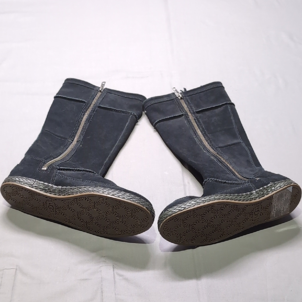 UGG Black Winter Boots for Ultimate Warmth Leather Full Zip